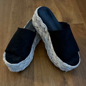 Black Espadrille Platform Sandals